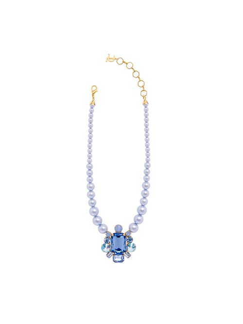 Collana Liz con perle e cristalli Azzurro DE LIGUORO | 61P196 CUNICA